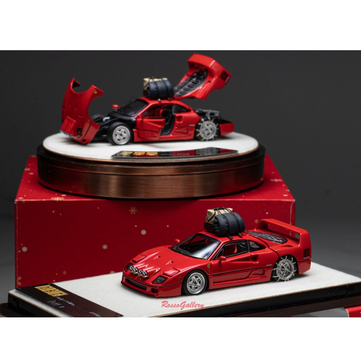 PGM 1:64 F40 Christmas Snow Special Edition Diecast Model Car