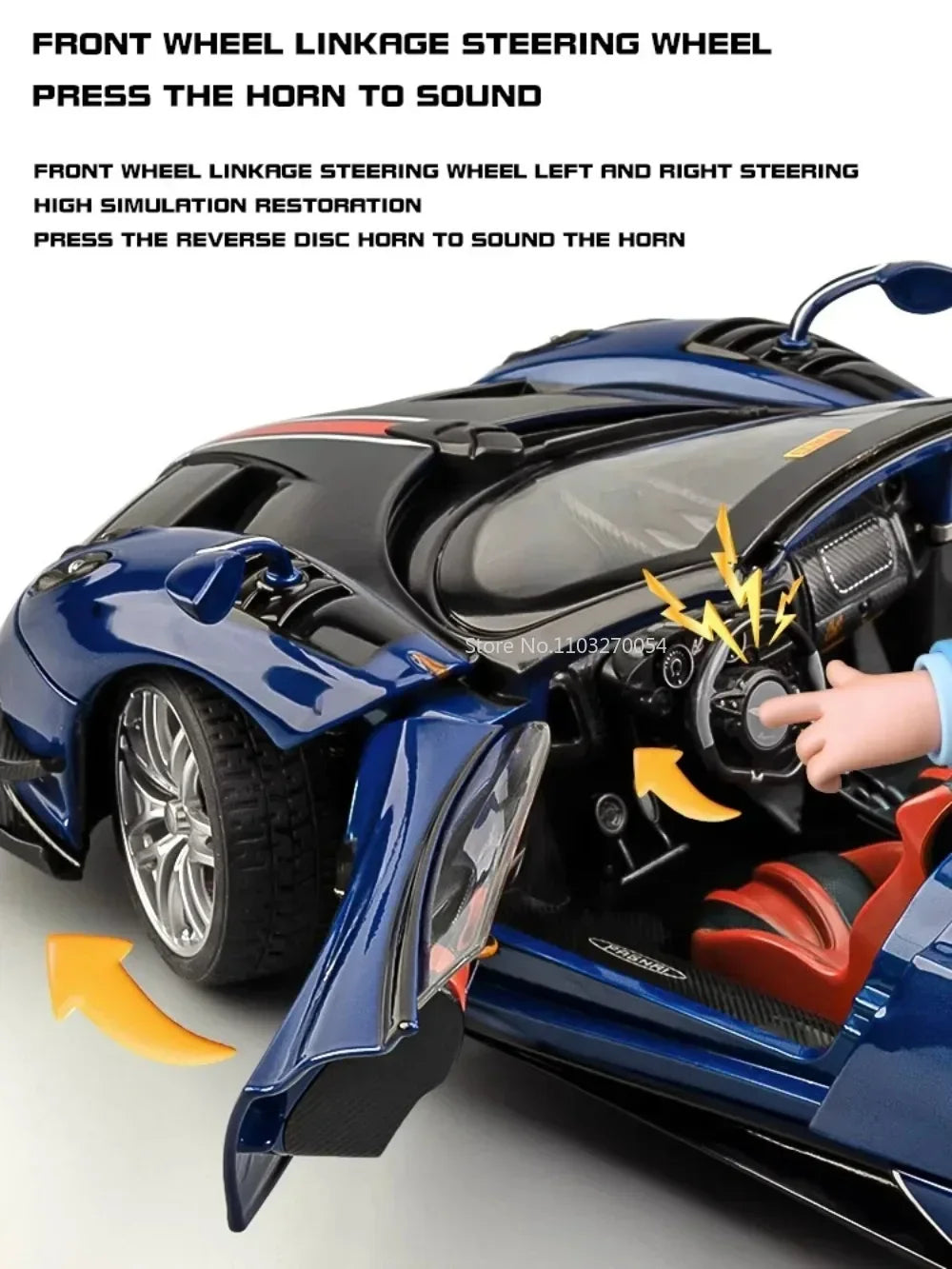 Large 1/18 Toy Car Model Pagani Huayra Diecast Car Model
