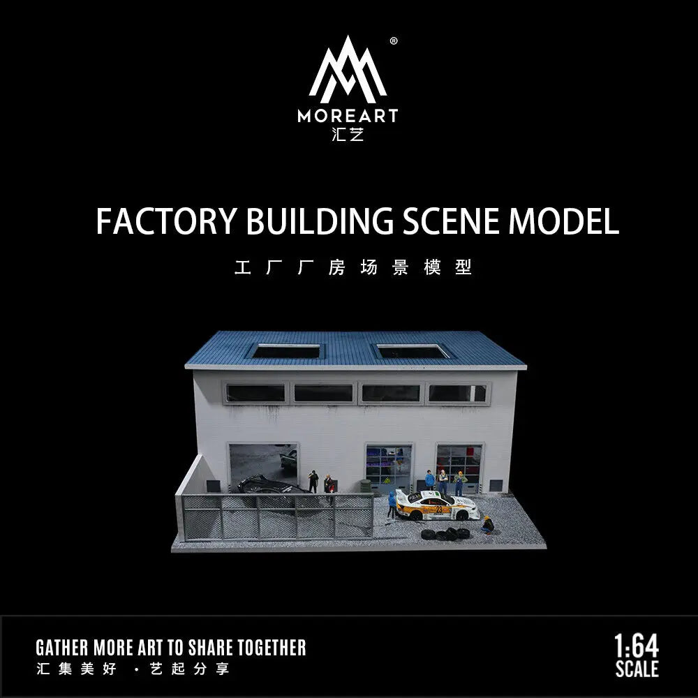 Diorama 1/64 Car Garage Model LED Lighting City Factory Car Parking Lot Scene Building Display Model Toys