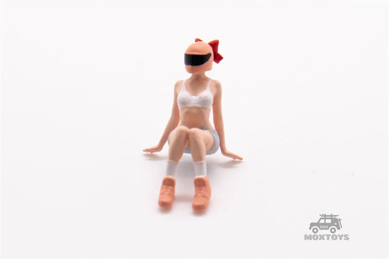 TIME MICRO MoreArt 1:64 Pink motorcycle girl figure Diorama