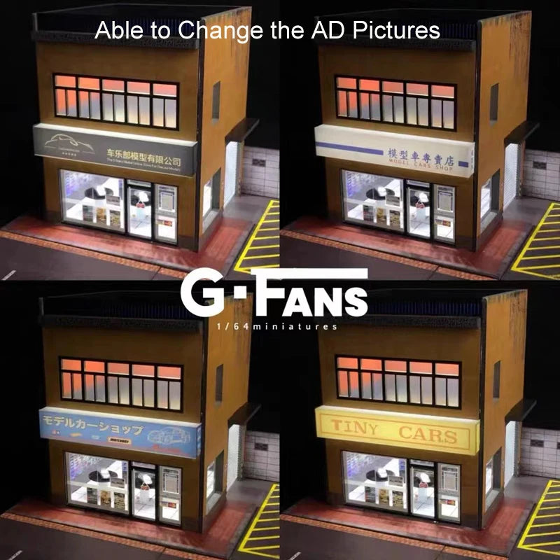 G-FANS Assemble Diorama 1:64 USB LED Lighting Parking Lot Model Car Station