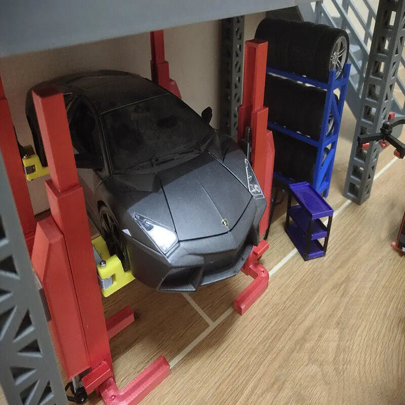 1/18 1/43 1/24 1/64 Scale Diorama Model Car Garage Model Auto Repair Workshop Background Display