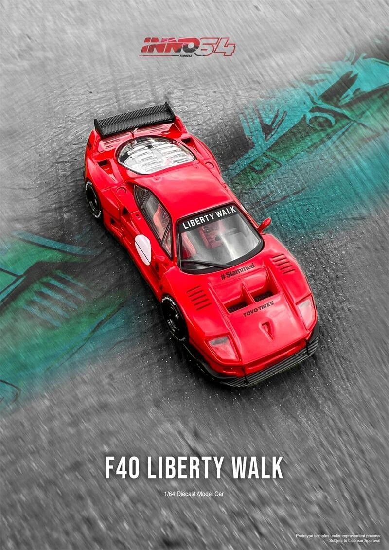 INNO 1:64 LBWK F40 Red Diecast Model Car
