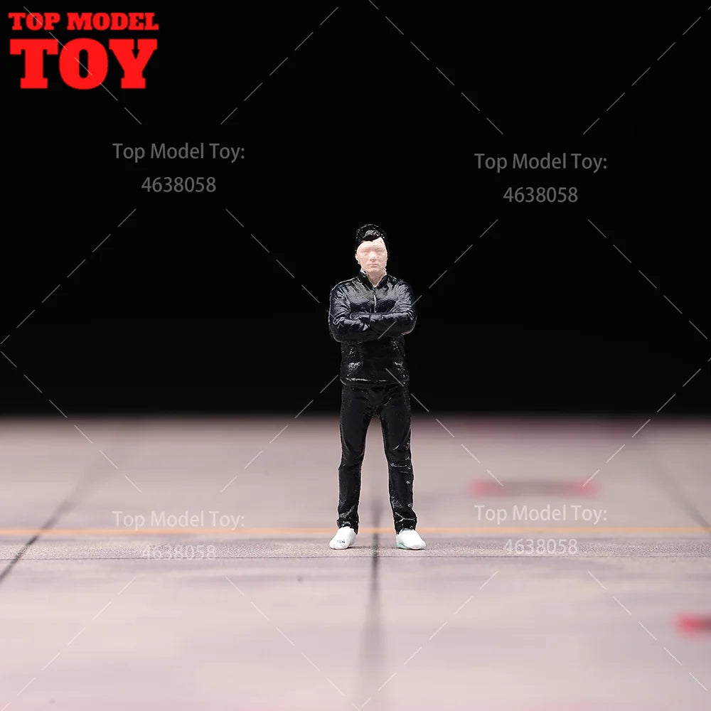 Painted Miniatures 1/64 Japan Black Racer Man Scene Props Figures