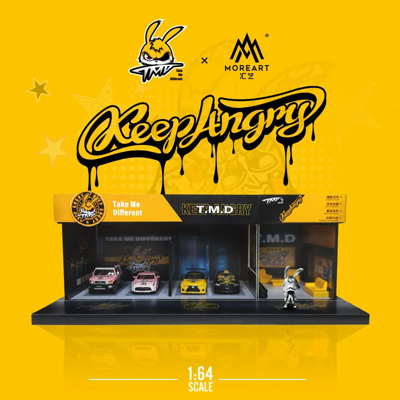 TIMEMICRO&MOREART-diy cabin miniature 1:64 tide brand car wash scene diorama