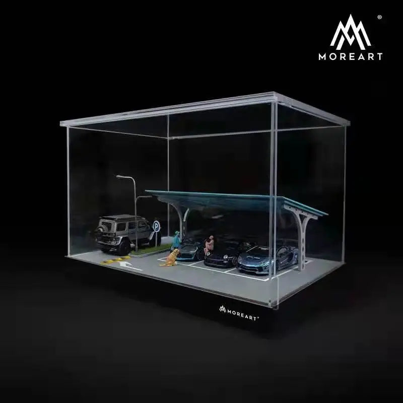 MoreArt 1:64 Assemble Diorama LED Lighting Model Car Garage Station - 2 Versions