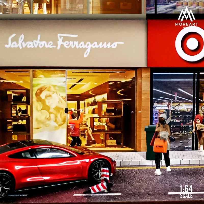 TIMEMICRO&MoreArt 1:64 supermarket passion shopping building Diorama and Figure