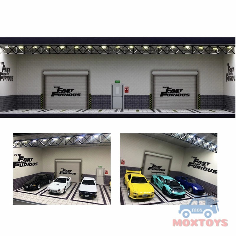 GEECHAN 1:64 Diorama Display Cabinet Bright Model Carport