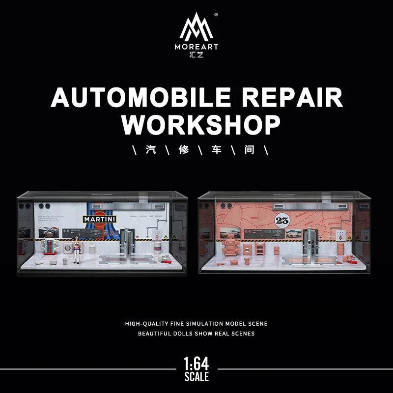 MoreArt 1:64 Auto Maintenance Shop Diorama with Resin Figure & Fittings