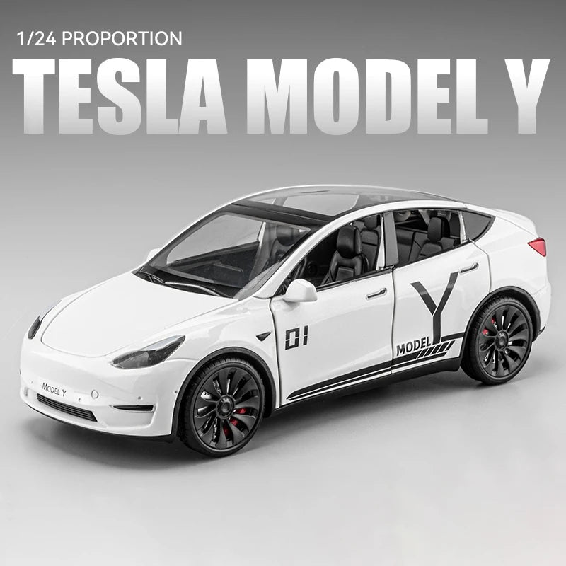 1:24 Tesla Model Y Model 3 Tesla Model S Alloy Diecast Model