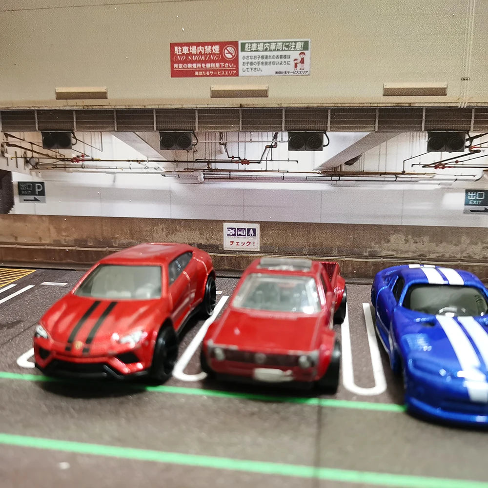 Diorama 1/64 Scenery Model Car Basement Parking Lot Display Garage Diorama