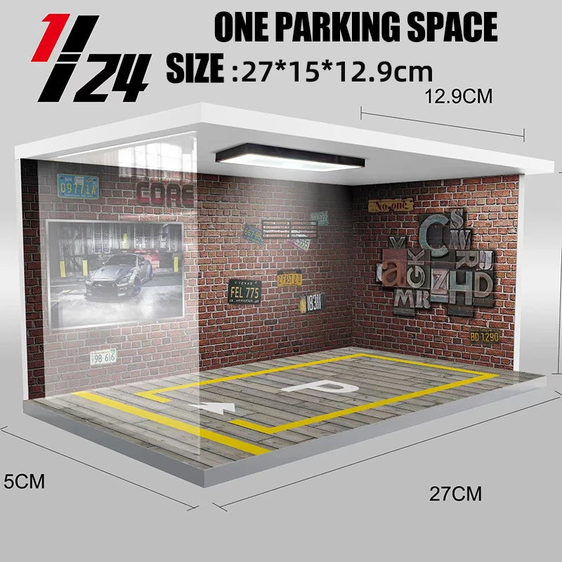 1/32 1/24 1/18 Scale Lighting Parking Lot Assembly Car GarageDiorama
