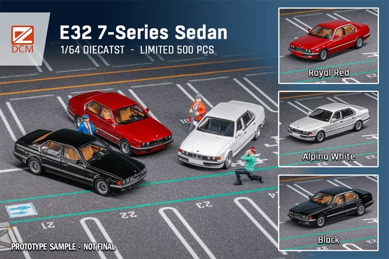 DCM 1:64 E32 7-Series Sedan limited500 Diecast Model Car