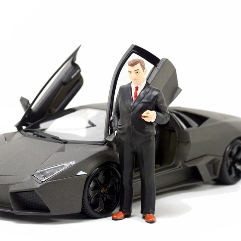 1/18 Scale Model 1 Pcs Luxury Sports Car Saleman Action Figure Scene Accessory Display Resin Dolls Toys Collection Gifts Fans
