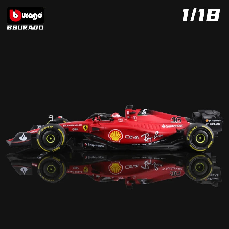 Bburago 1:18 2023 Ferrari SF23 F1-75 75th Anniversary #16 Charles Leclerc #55 Carlos Sainz Diecast Model