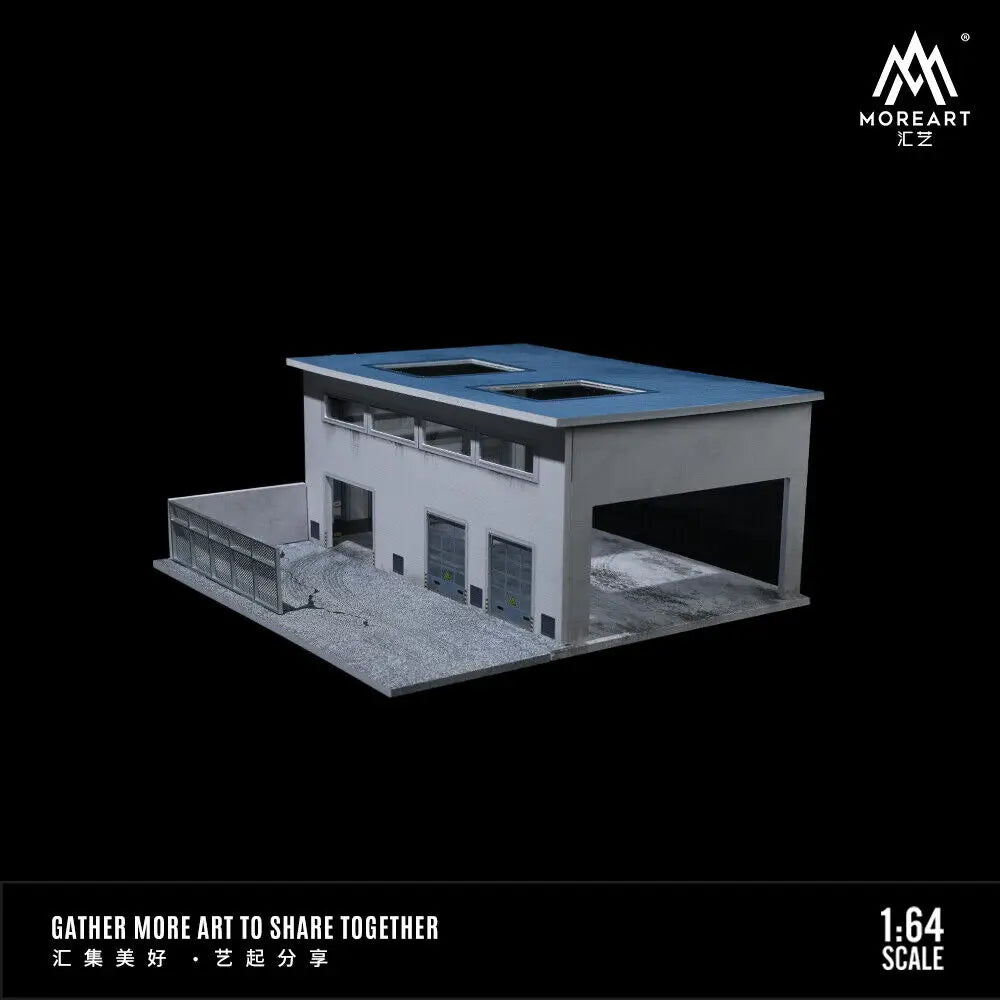 Diorama 1/64 Car Garage Model LED Lighting City Factory Car Parking Lot Scene Building Display Model Toys