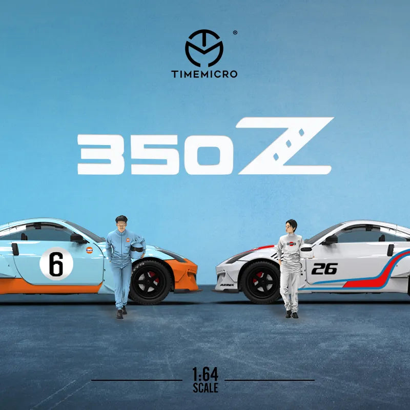 Time Micro 1:64 Nissan 350Z gulf Martini ordinary/luxury with Figure Diecast Model Car