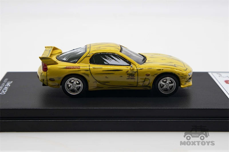 TIMEMICRO 1:64 Initial D cartoon painting AE86 /Mazda RX-7 Diecast Model Car