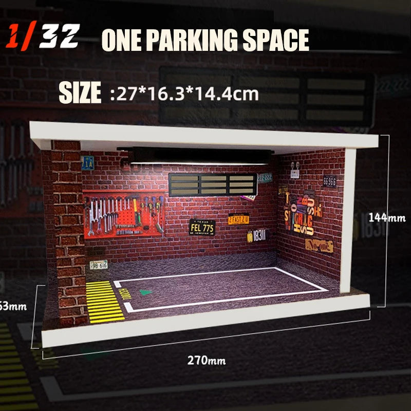 1/32 1/24 1/18 Scale Lighting Parking Lot Assembly Car GarageDiorama