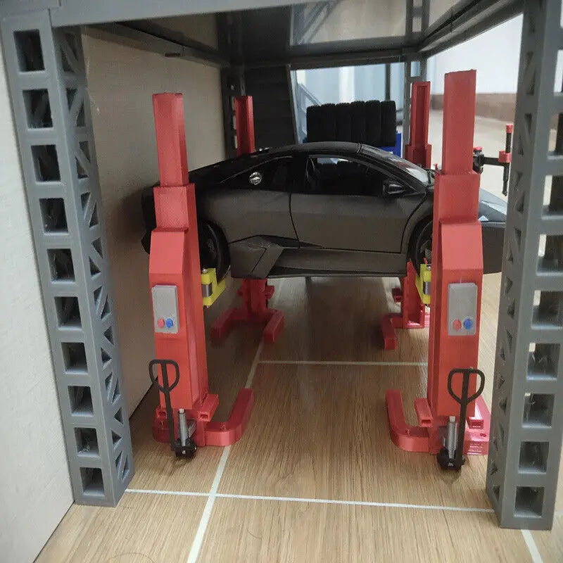 1/18 1/43 1/24 1/64 Scale Diorama Model Car Garage Model Auto Repair Workshop Background Display