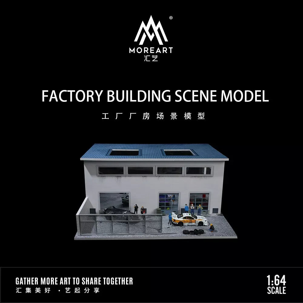 Diorama 1/64 Car Garage Model LED Lighting  City Factory Car Parking Lot Scene Building Display Model Toys