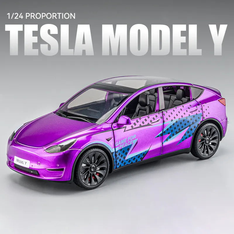 1:24 Tesla Model Y Model 3 Tesla Model S Alloy Diecast Model