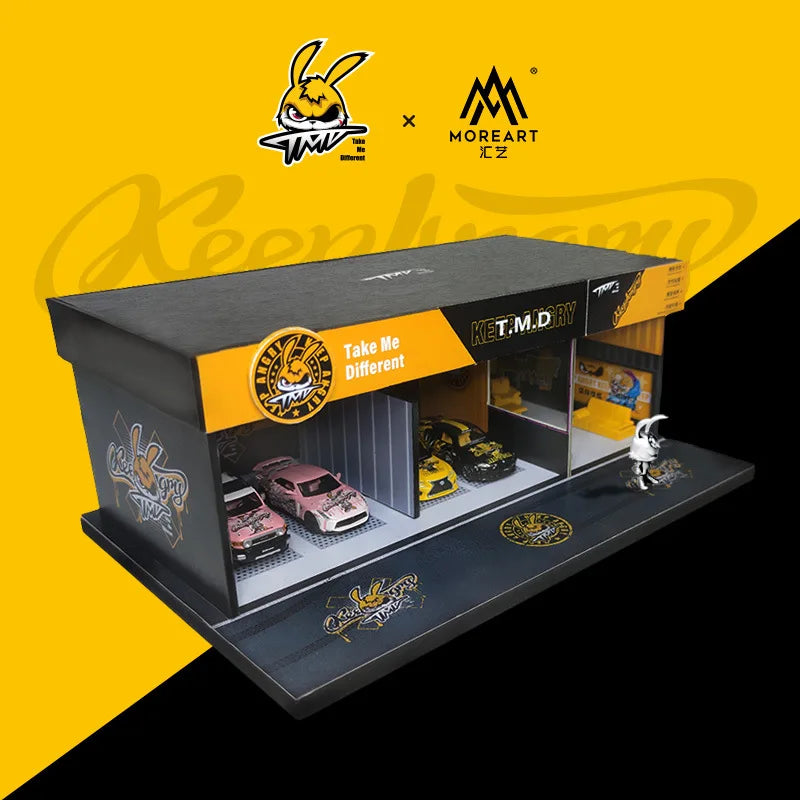 TIMEMICRO&MOREART-diy cabin miniature 1:64 tide brand car wash scene diorama