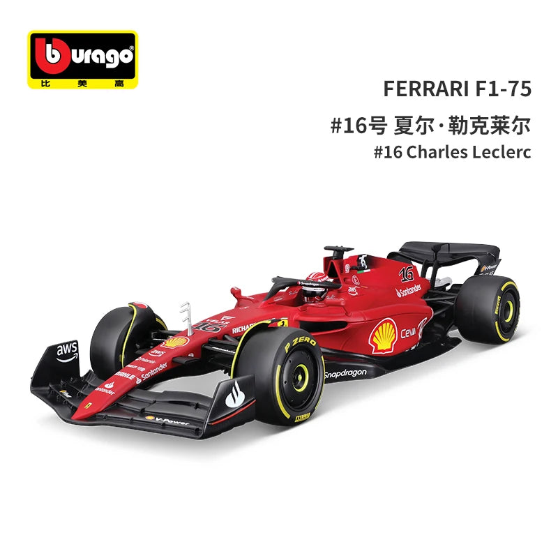 Bburago 1:18 F1 2022 F1-75 No16 C.Leclerc / No55 C.Sainz Diecast Model