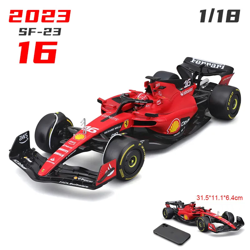 Bburago 1:18 2023 Ferrari SF23 F1-75 75th Anniversary #16 Charles Leclerc #55 Carlos Sainz Diecast Model