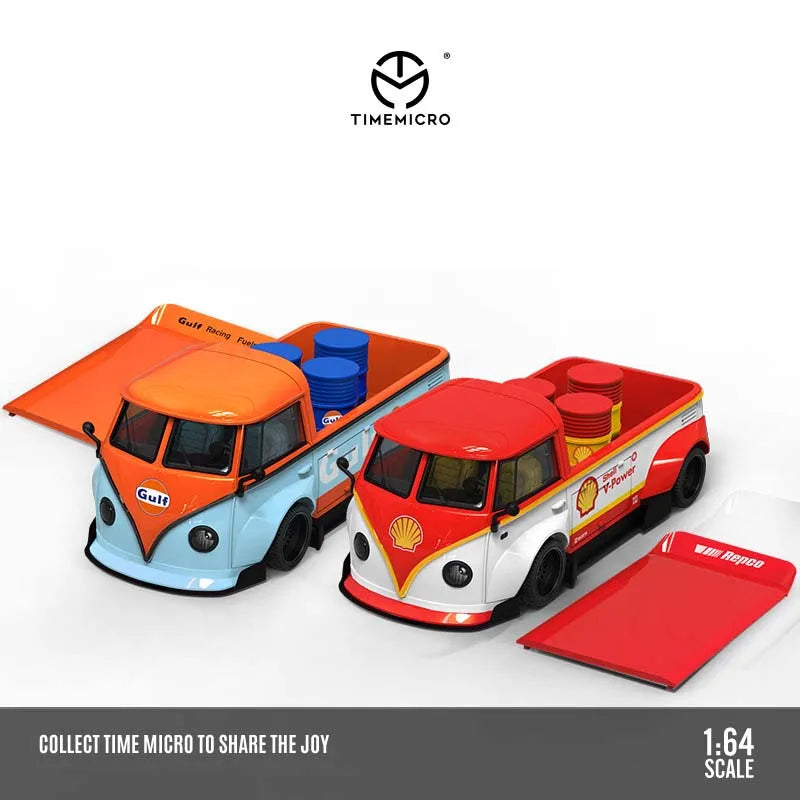 TIME MICRO 1:64 LBWK T1 Gulf &Shell Metal Diecast Model Car/ Van