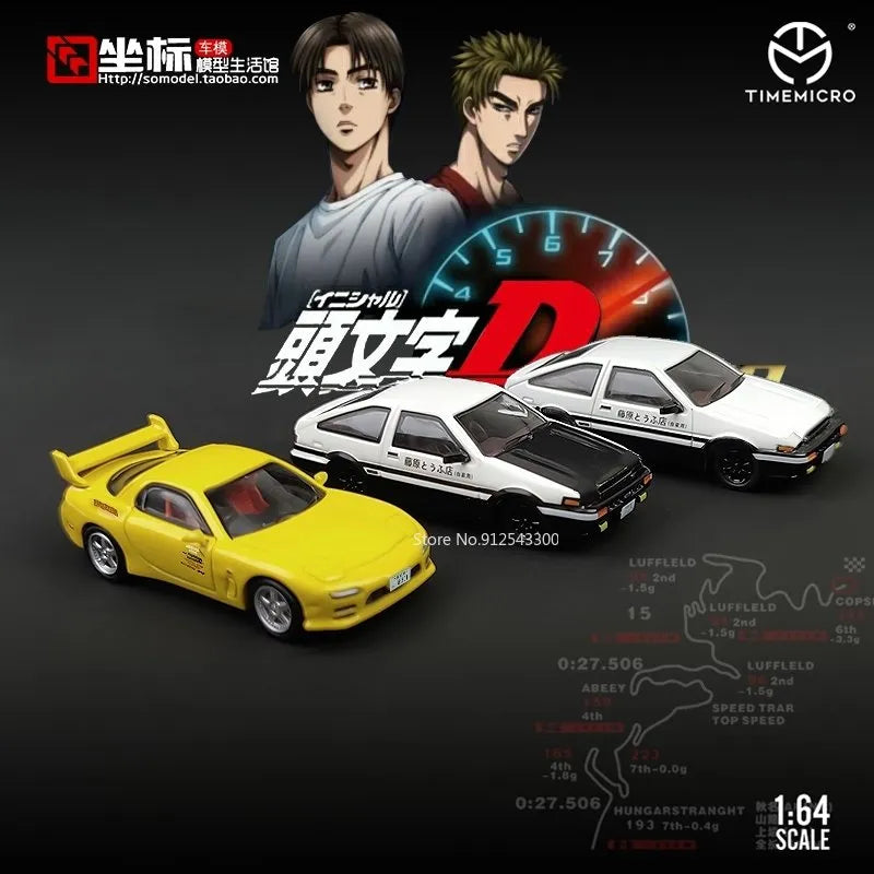TM 1:64 Initial D AE86 Car Model Alloy Diecasts Mazda RX-7