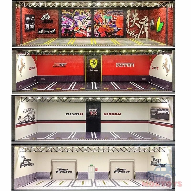 GEECHAN 1:64 Diorama Display Cabinet Bright Model Carport