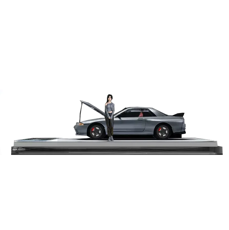 TIME MICRO 1:64 Nissan Gtr32 Midnight Purple/Metallic Silver/Metallic Red Open Cover Limited Edition Diecast Model