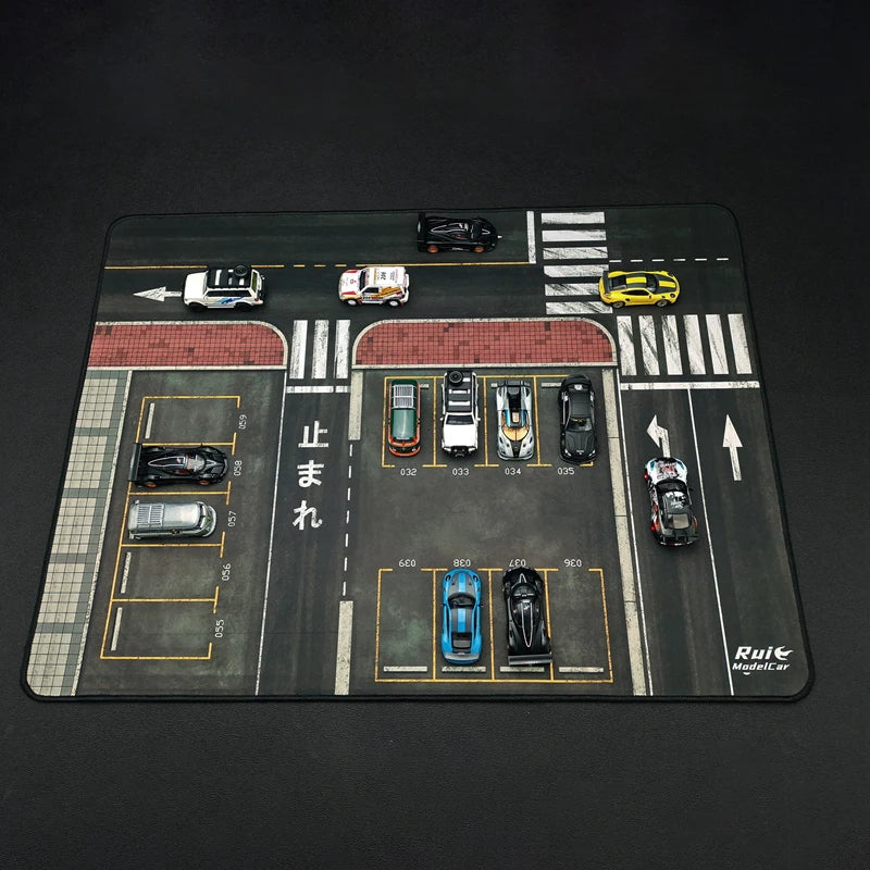1:64 Scale Model Large Road Scene Parking Lot Mat Diorama