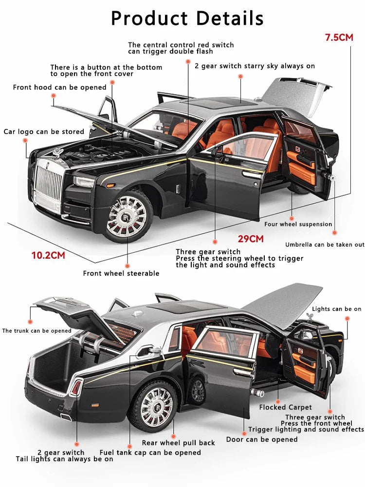 1:18 Large Rolls-Royce Phantom Diecast Model