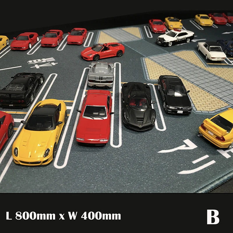 Table Mat 1:64 Model Car Parking Lot Station Large Garage Vehicle Display Collection Diorama