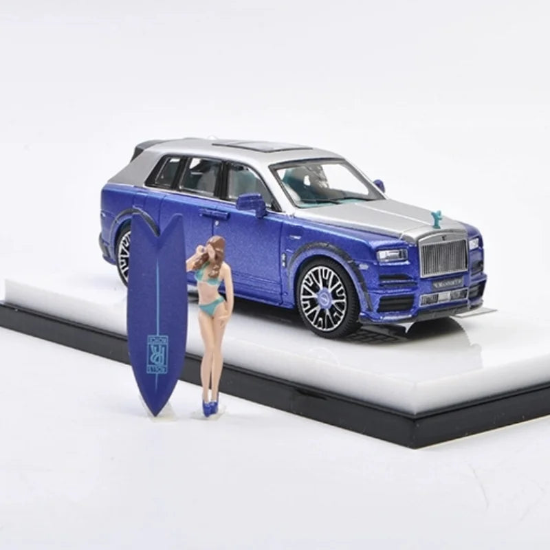TIME MICRO 1:64 Rolls-Royce Cullinan Blue w Silver Roof Diecast Model Car Collection
