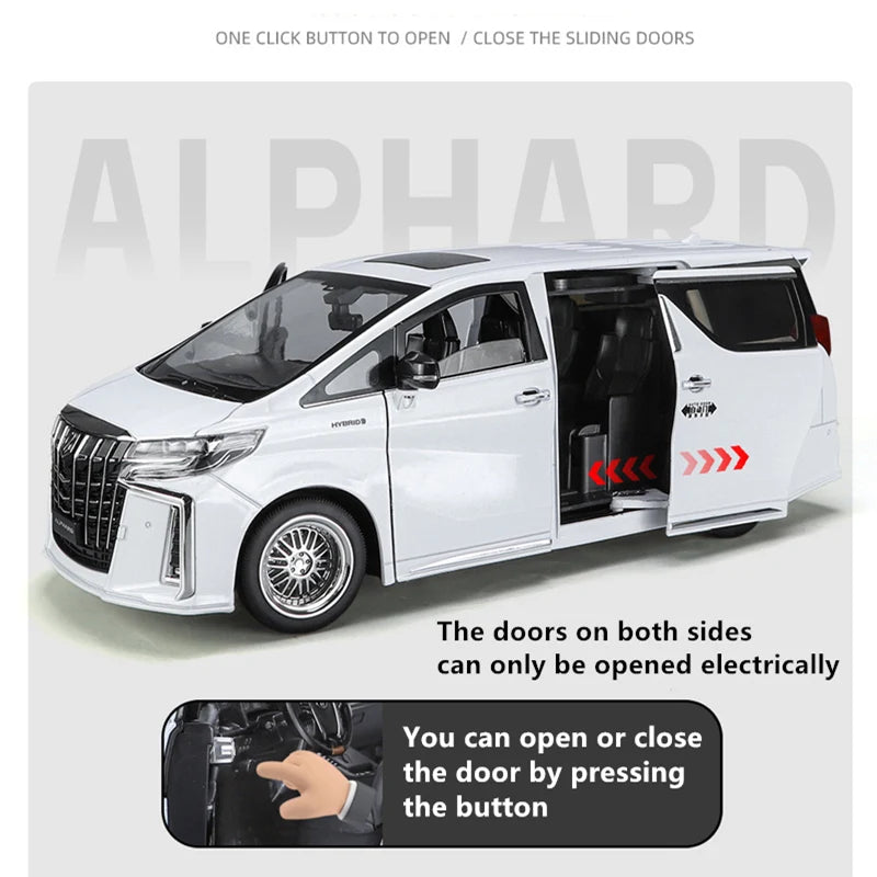 New 1/18 Toyota Alphard MPV Alloy Car Model Diecast Model