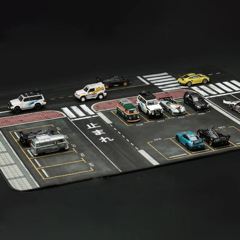 1:64 Scale Model Large Road Scene Parking Lot Mat Diorama