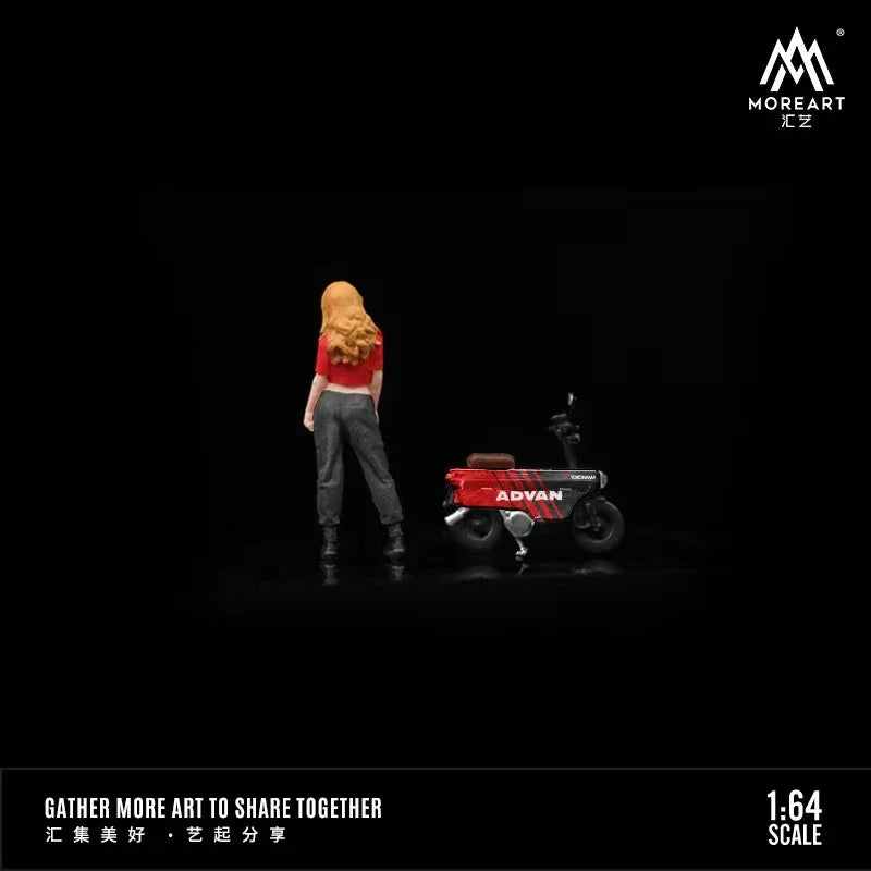 MoreArt 1:64 Resin Racing Motorbike Beauty Girl Suit Figure Display