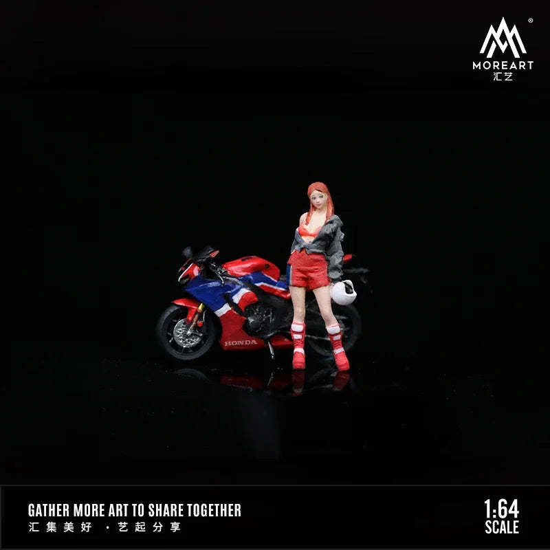 TIME MICRO MoreArt1:64 Motorcycle Cool girl figure set