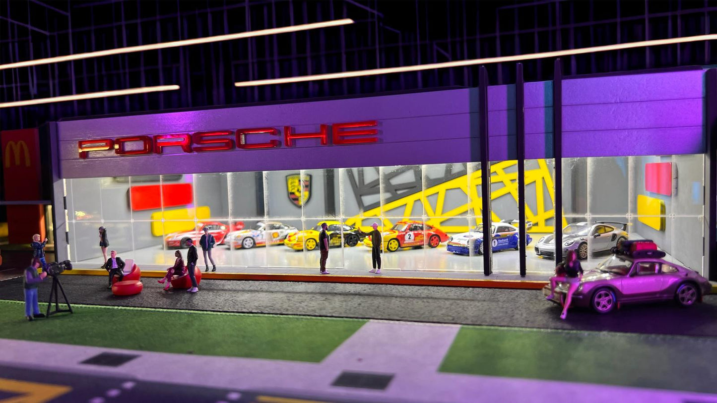1/64 Premium Porsche Car Showroom Diorama