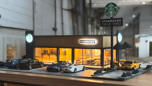 1/64 Custom Made Starbucks (Design B) Premium Diorama with Lights