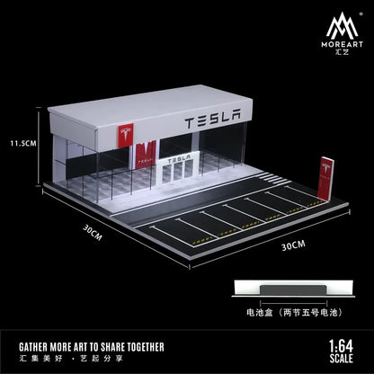 Tesla Car showroom 1/64 Diorama with Lights