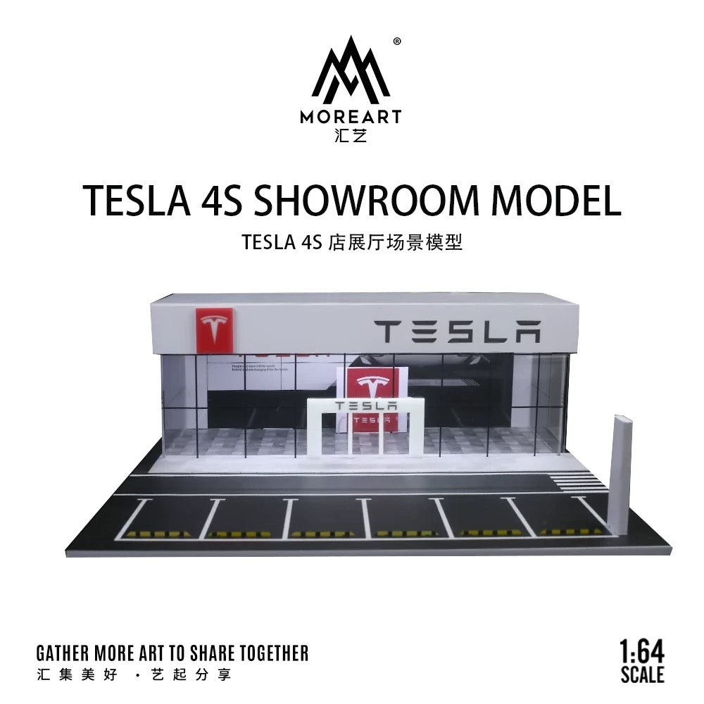 Tesla Car showroom 1/64 Diorama with Lights