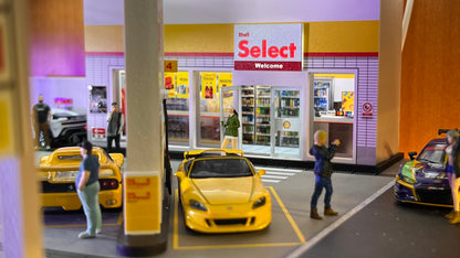 Shell Gas Station by Gfans 1/64 Diorama with Lights – EVOSparks Diecast