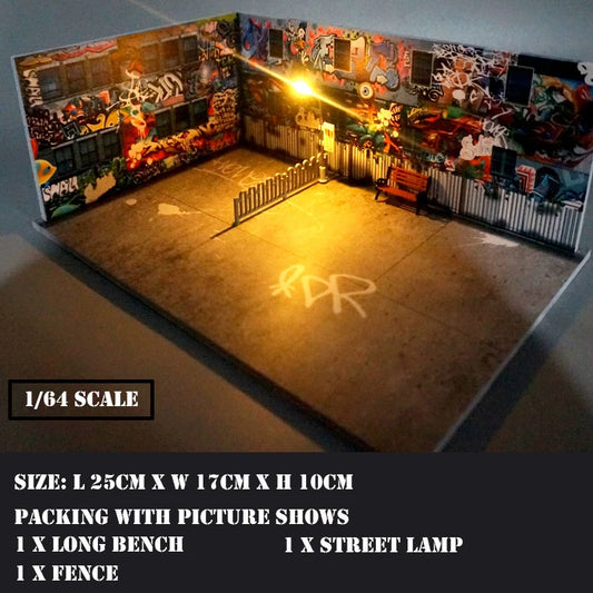 Diorama 1/64 Model Car Parking Lot Display LED Lamp