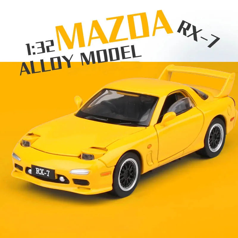 Yellow Rx7 Toy 1:32 Mazda RX7 Diecast Model – EVOSparks Diecast