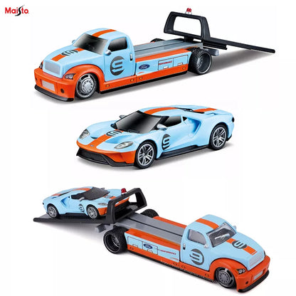 Maisto 1:64 Flatbed 2019 Ford GT Heritage Edition transport Diecast Model