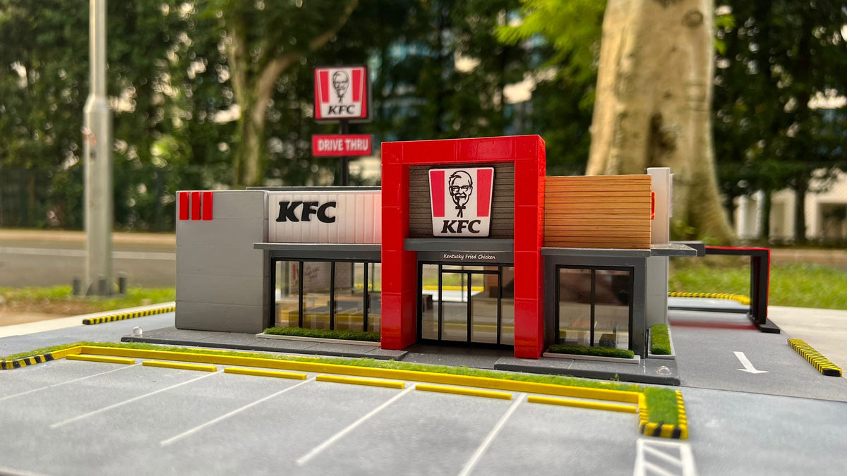 1/64 Custom Made KFC Premium Diorama with Lights – EVOSparks Diecast
